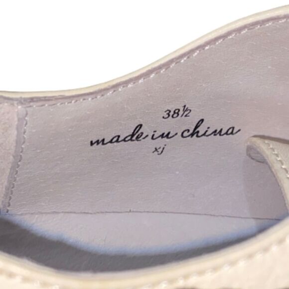 JOIE WOMEN’s CREAM LACE-UP PEBBLED LEATHER SNEAKERS w/ FLOWER APPLIQUE Size-8.5 - Picture 5 of 10